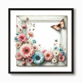 Frame With Flowers 1 Art Print