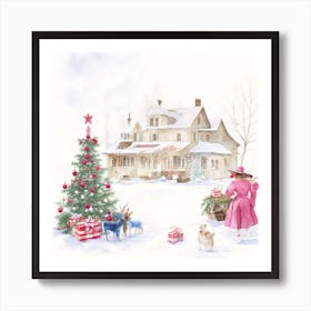 Christmas In The Country Art Print