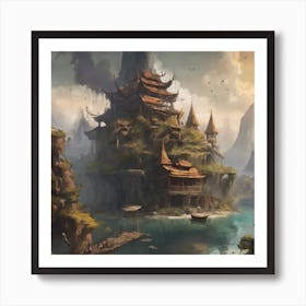 Chinese Village 2 Art Print