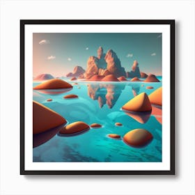 3d Landscape Stock Videos & Royalty-Free Footage Art Print