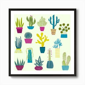 Cactus Succulent Cacti House Plants Art Print