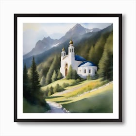 Church In The Mountains Art Print