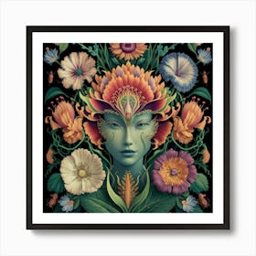 Goddess Of Flowers Art Print