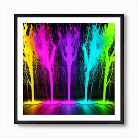 Color Splashed Trees Art Print