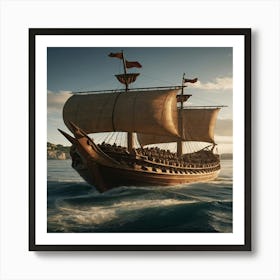 Default Show A Octavian Commanding 290 Roman Trireme Ships Emp 0 Art Print