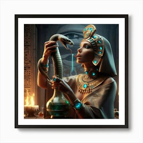 Egyptian Woman With Snake 1 Art Print