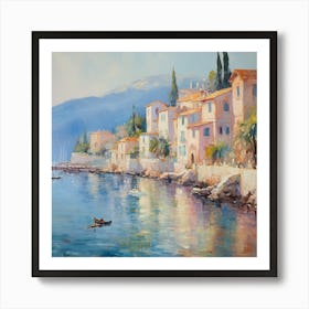 AI Serenity by the Sea Art Print