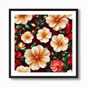 Floral Wallpaper 3 Art Print