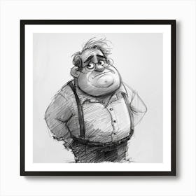 Cartoon Character Drawing Art Print