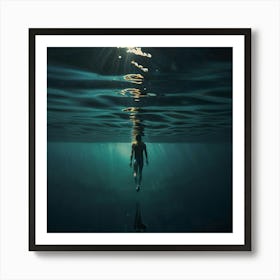 Underwater Portrait Of A Woman Art Print