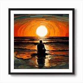 Pondering Sunset Affiche