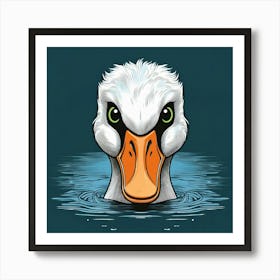 Duck In The Water Art Print