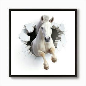 Horse Jumping Through A Hole 1 Art Print