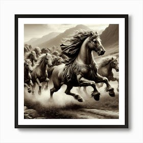 Herd Of Horses 2 Art Print