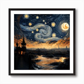 Van Gogh style illustration 1 Art Print