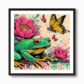 Frog Street Art 12 Art Print