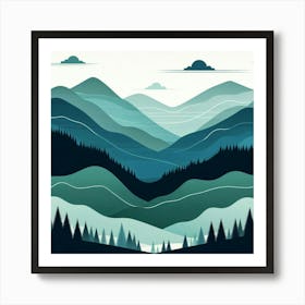 Abstract Mountain Landscape 1 Art Print