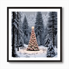 Christmas Tree In The Forest 50 Art Print