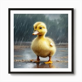 Duck In The Rain 9 Art Print