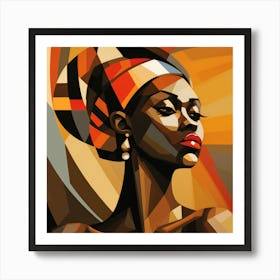 Cubism Ugandan Woman 01 Art Print