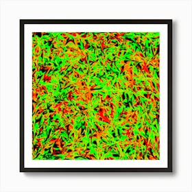 Red And Green Pattern On A Black Background Art Print