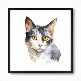 Oriental Bicolour Cat Portrait 3 Art Print