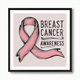 Women Breast Cancer Awareness background in Pink Ribbon international symbol for month October clipart and poster clipart and wall art 34 Art Print