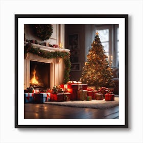 Christmas Tree In The Living Room 83 Art Print