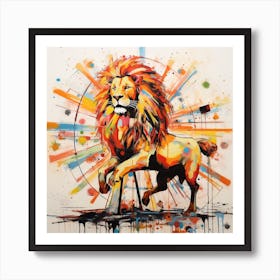 Lion Splash 1 Art Print