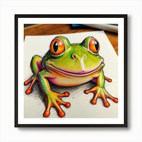 Frog Drawing 2 Art Print