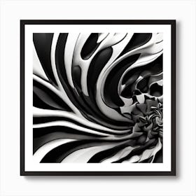 Abstract Black And White Swirl Art Print