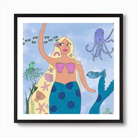 Mermaid babe Art Print