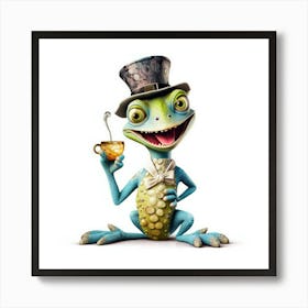 Lizard In Top Hat Art Print