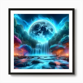 Full Moon In The Forest 6 Art Print