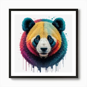 Ilustration, Multicolor Panda Bear, Cute Character Generated By Ai 1 Art Print