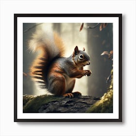 Squirrel In The Forest 205 Art Print