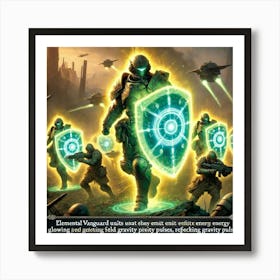 Elemental Vanguard With Energy Shields Art Print