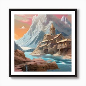 Village In The Mountains Art Print