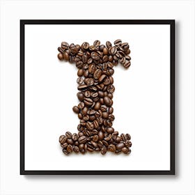 Coffee Beans Letter I Art Print