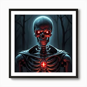 Creepy Skeleton Art Print