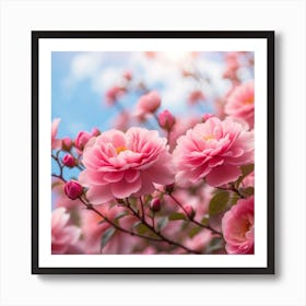 Pink Roses In Spring Art Print