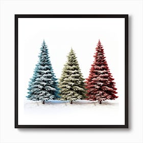 Three Christmas Trees 1 Art Print