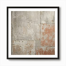 Aged Concrete Texture Embracing Retro Brickwork Pattern Varying Shades Of Faded Terracotta And Weat 2 1 Art Print