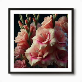 Gladioli flowers 1 Art Print