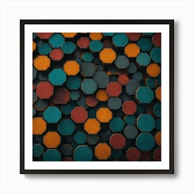 Abstract Background With Hexagons Art Print