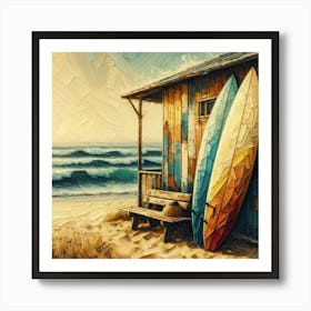 Surfboards On The Beach Art Print