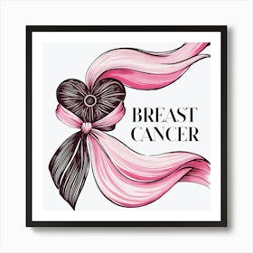 Women Breast Cancer Awareness background in Pink Ribbon international symbol for month October clipart and poster clipart and wall art 37 Art Print