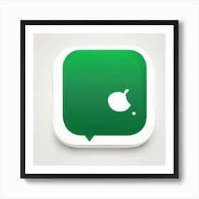 Green Apple Icon Art Print