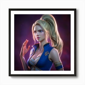 Girl In Blue Dress Poster