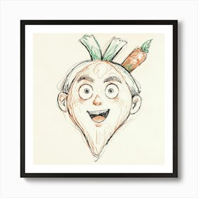 Carrot Head Art Print